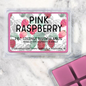 3 oz Pink Raspberry scented beeswax and coconut wax melt. Simply handmade in Philadelphia, PA.