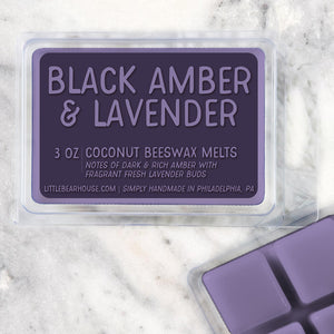 3 oz Black Amber & Lavender wax melt