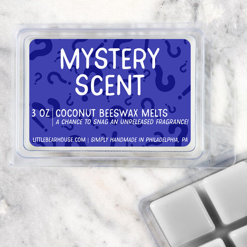 3 oz Mystery Scent Coconut Beeswax melt cubes wax scent. A chance to snag an unreleased fragrance! Simply handmade in Philadelphia, PA