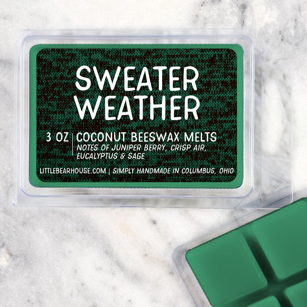 Sweater Weather Wax Melts Strong Scented Beeswax Melts